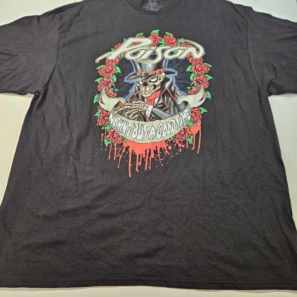 NWOT oison “Nothing But A Good Time” Mens T Shirt Size 2XL Black Band Rock T